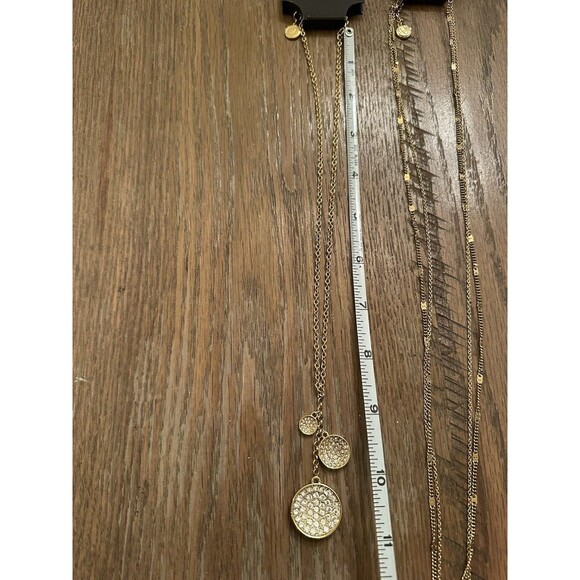 NEW Vince Camuto Necklaces Lot Of 2 Gold Tone Long Jewelry - Picture 6 of 11